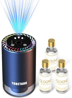 Smart Car Air Freshener with Star Light & 150ml Diffusers Oil Refills, Auto On/Off Aroma Diffuser, 3 Adjustable Modes Rechargeable Aromatizante para Carro - Car Diffuser（Cologne*3）