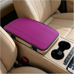 Car Center Console Cover, PU Leather Vehicle Armrest Seat Box Cover Protector, Comfortable Automotive Interior Arm Rest Cushion Pad Accessories, Universal for SUV Sedan Truck (Purple)