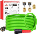 YAMATIC Upgraded Flexible Pressure Washer Hose 25FT 1/4", 3200 PSI Non-Kink Replacement with M22-14mm & 3/8" Quick Connect Adapters, Extension for Gas Power Washer Troy-Bilt Ryobi Honda Craftsman