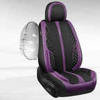 CAR PASS Nappa Leather Car Seat Covers Full Set Waterproof Protector Durable Cushioned,Universal Fit for Sedan SUV Pick-up Truck,Automotive, Anti-Slip and Backseat Luxury Premium(Black and Purple)