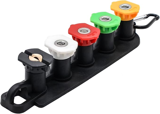 Pressure Washer Tips, Set of 5 Pressure Washer Nozzle Tips with Nozzle Holder, 1/4 Inch Quick Connect Power Washer Tips, 4000 PSI, Multiple Degrees Rinse Kit, Pressure Washer Accessories