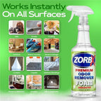 ZORBX Premium Unscented Odor Remover Foam 32 oz – Extra Strength, Fragrance-Free Odor Eliminator Foamer for Pets, Drains, Garbage Disposal, Carpets, Bathroom & Kitchen