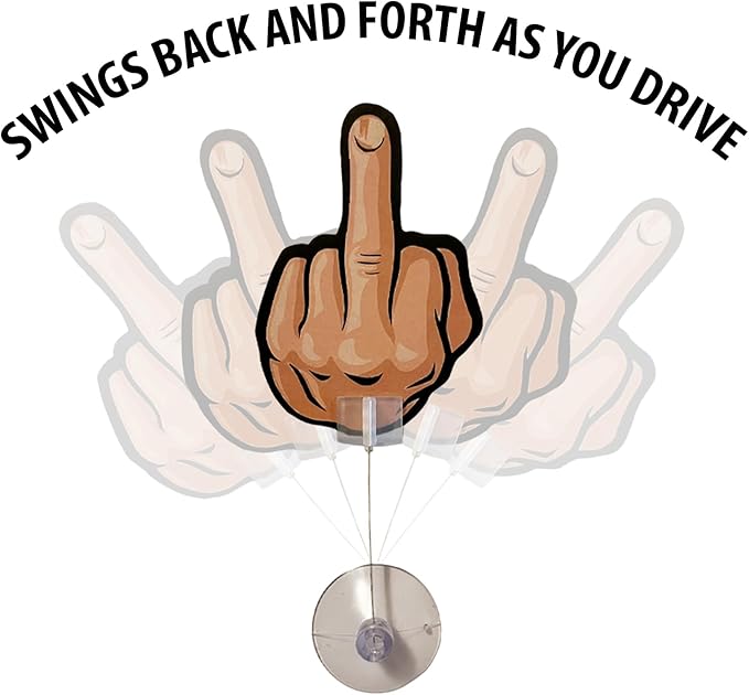 2PCS Car Air Fresheners | The Air Freshener That Swings Back And Forth | Skull & Roses, Hands Middle Finger, Heavy Metal Sign,Scents Include, New Car, Forest Fresh, Black Ice (Hands)