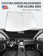 Proadsy 2026 Upgrade Windshield Sun Shade Custom Fit 2007-2012 RDX Acura RDX Foldable Front Sunshade Protector Sun Visor Blocks UV Rays Keep Car Cooler