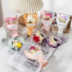mosoo Cute Car Air Freshener Vent Clips - Flower Vent Clips with Magnetic Mini Dried Flower Bouquet, Dashboard Decor for Women, Car Decorations Interior & Wedding Gifts (Pink - Blue, 5.9 inches)