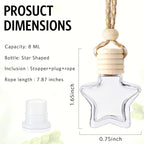 BBTO 100 Pcs Car Air Fresheners Diffuser with Wooden Cap Empty Aromatherapy Diffuser Clear Car Fragrance Holder Pendant Hanging Perfume Fresheners Bottles for Decor(Star,Clear)