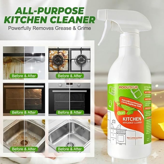 300 ml Cleanse Natural Enzyme Formula to Household Appliances, 2026 New Clease Multi-Purpose Cleaner, Kitchen Appliance Cleaner for Hold, Oven, Stove, Range Hood 1PCS