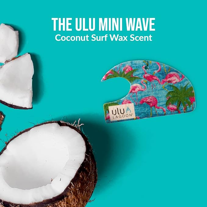 ulu Lagoon Hanging Car Air Freshener | Tropical Beach Coconut Surf Wax Scent Mini Wave | Long Lasting Car Freshener, Closet and Beyond | Made In USA | 3 Pack (Miami)