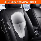 AOMSAZTO Custom Fit Seat Covers for Nissan Sentra: 2013 2014 2015 2016 2017 2018 2019 Faux Leather Car Seat Covers Full Set Black