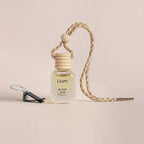 Llum Black Oud Hanging Car Air Freshener – Luxury Automotive Perfume Diffuser 10ml (0.34 fl oz), Long-Lasting Fragrance, Alcohol-Free Non-Toxic Car Scent, Glass Bottle With Wood Cap & AC Vent Clip
