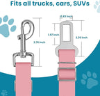 Adjustable pet cat and Dog car seat Belt，The Lanyard is Flexible and Adjustable from 20 to 33 inches (Black + Pink)