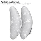 Infant Travel Pillow, Adjustable Baby Head Neck Support Cushion for Car Seat and Stroller - Comfortable and Lightweight Baby Travel Pillow, with Moon and Star Pattern