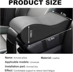 Car Armrest Cushion, Soft Memory Foam Auto Armrest Pillow with Storage Bag, Leather Center Console Arm Rest Padded Cushion with Phone Holder, Universal Car Accessories (Black)