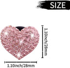 5Pcs Pink Bling Heart Air Vent Clips, Crystal Heart Car Air Fresheners Vent Clips Car Diffuser Vent Clip Rhinestone Car Decoration Car Interior Decor Cute Car Accessories,Interior Accessories