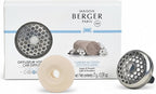 Maison Berger Car Diffuser Set – Refillable Vent Clip, Ceramic Refill, Made in France - Luxury Auto Scent - 4-Week Diffusion - Elegant Air Freshener for All Car Vents (Cotton Caress)