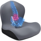 Seat Cushion for Office Chair and Car, L-Shaped Ergonomic Car Seat Cushions, Memory Foam Chair Cushion, Lumbar Support Pillow for Wheelchair, Car, Home, Office, Desk, Gray