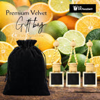 – Citrus Sunshine Hanging Car Air Freshener Set of 3 (10 ml each) • Car • Home • Office • Comes with Velvet Gift Bag