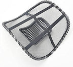 Black Lumbar Mesh Back Brace Support Office Home Car Seat Chair Ventilate Cool Cushion Pad with Massage | Breathable, Massage Beads for Ultimate Comfort (1 Piece)