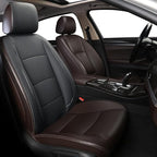 1pcs Luxury Car Seat Backrest Protector Cover Car Interior PU Leather Car Seat Cover Universal Anti-Slip Seat Cover (Black Backrest)