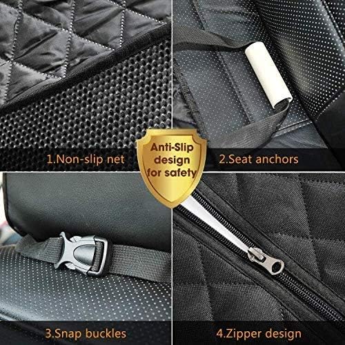 Vailge Dog Car Seat Cover for Back Seat, 100% Waterproof Scratch Proof Nonslip Back Seat Pet Cover for Dogs, 600D Heavy Duty Dog Hammock for Back Seat Car Trucks SUV