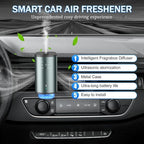 2PCS Smart Car Air Freshener with 3 Adjustable Intensity Levels, Portable Waterless Car Diffuser, Auto Sensor Car Aromatherapy Diffuser with 3 * 10ML Natural Essential Oil (2PCS)