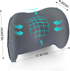 Lumbar Support Pillow for Office Chair, Cooling Car Lumbar Pillow Lower Back Pain Relief,Memory Foam Back Cushion with Adjustable Straps,Ergonomic Chair Back Pillow for Gaming Chair,Car(Gray Cooling)