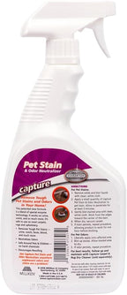 Capture Pet Stain & Odor Remover - Enzyme Pet Odor Eliminator for Home, Carpet Stain Remover for Cats & Dog Pee, Cat Urine Destroyer, Carpet Cleaner Spray - 32oz Portable Spray Bottle (2 Pack)