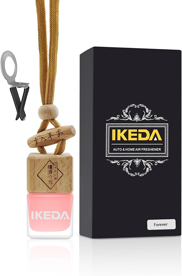 Ikeda Car Air Freshener: Hanging Car Smell Air Freshener | 10ml Hanging Car Perfume | Long Lasting Fragrance | Strong Scents Diffuser for Auto Home (Strawberry|Square)