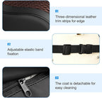 Car Armrest Cushion, Soft Memory Foam Leather Vehicle Armrest Pillow with Storage Bag, Multifunctional Automotive Interior Center Console Arm Rest Pad, Universal for Most Vehicles (Coffee)