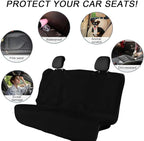 Car Towel Seat Cover, Waterproof Sweating Non-Slip Premium Soft Towel Carseat Protector, Universal Machine Washable Car Truck SUV Front Seat Cover for Gym Workout Beach Hiking (Black, Rear)