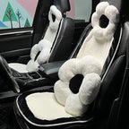 4 Pack Plush Flower Car Headrest Pillow and Lumbar Support Pillow Soft Comfortable Car Headrest Pillow Cute Car Accessories for Car Driving Cute Neck Pillows for Driving Car Decor