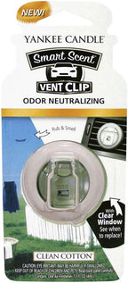 Yankee Candle Car Freshener Smart-Scent Vent Clips, 4-PACK (Clean Cotton)
