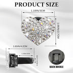 4PCS Heart-Shaped Car Vent Clip with Rhinestone, Vent Clip Car Accessories, Sparkly Rhinestone Bling Diamond Freshener Holder, Air Conditioning Outlet Ornament for Women Girls (White, Style1)