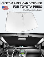 Proadsy 2025 Upgrade Windshield Sun Shade Custom Fit 2010-2015 Toyota Prius Foldable Front Sunshade Protector Sun Visor Blocks UV Rays Keep Car Cooler