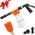 Car Wash Foam Gun + Microfiber Wash Mitt - Car Foam Sprayer - Foam Cannon for Hose - Spray Gun Cleaner - Snow Blaster for Cars, Boats, RVs, Foam Cannon Connects to Any Garden Hose