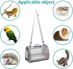 Guinea Pig Carrier Travel Small Animal Carrier Bag Lizard Bird Rabbit Carrier Cage Squirrel Breathable Bag Portable Travel Hamster Small Pet Hangbag (Small, Gray)