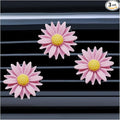3PCS Daisy Flower Car Dashboard Air Vent Trim Clip, Cute Daisy Air Conditioner Outlet Clip Car Charm for Women, Car Air Vent Clip Auto Interior Decoration for Girls Present (Pink)