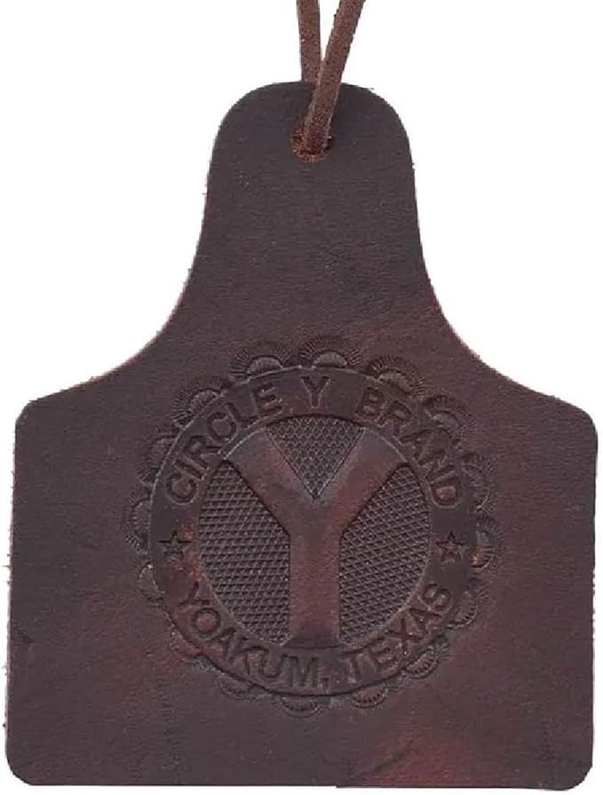 Circle Y Air Freshener - Genuine Leather Car Trailer Barn Hanging Long-Lasting Freshener - Cattle Tag - Leather