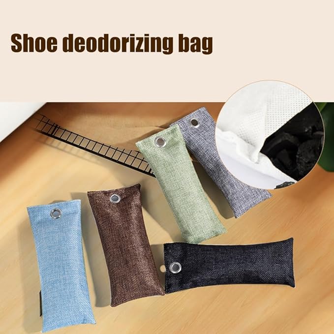 2Pieces Reusable Shoe Deodorant Bags Activateds Charcoal Odor Neutralizer for Daily Use