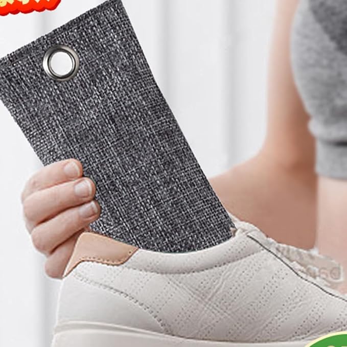 2Pieces Reusable Shoe Deodorant Bags Activateds Charcoal Odor Neutralizer for Daily Use