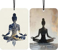Yoga Flower Themed Car Air Fresheners Hanging Spiritual Meditation Yoga Car Accessories Interior 2Pcs, Vintage Girly Cars Rear View Mirror Freshies for Yoga Lovers Women Girls(Lavender)