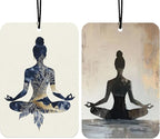 Yoga Flower Themed Car Air Fresheners Hanging Spiritual Meditation Yoga Car Accessories Interior 2Pcs, Vintage Girly Cars Rear View Mirror Freshies for Yoga Lovers Women Girls(Lavender)
