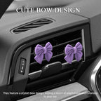 6PCS Bow Car Air Vent Clips, Cute Car Air Freshener Outlet Vent Clip, Coquette Bow Car Diffuser Perfume Clip, Universal Auto Air Conditioning Accessories for Women Girls (Purple, 6PCS)