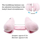Adjustable Head Neck Pillow for Infant Car Seat, Portable Baby Travel Pillow for Stroller, Banana Shape Headrest Support Pillow, Comfortble Toddler Neck Pillow for Pushchair,Swing, Light Pink