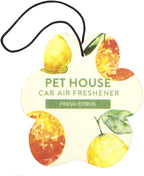 Pet House Car Air Freshener by One Fur All, Pack of 4 – Fresh Citrus - Non-Toxic Auto Air Freshener, Pet Odor Eliminating Air Freshener for Car, Ideal for Small Spaces, Dye Free Dog Car Air Freshener