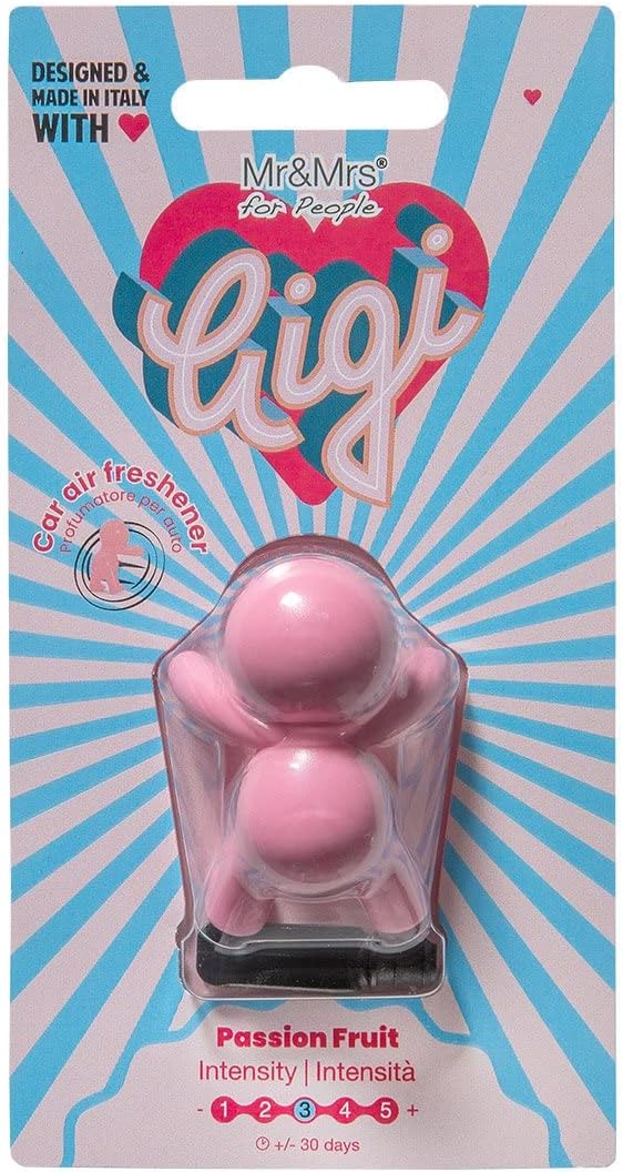 Gigi Car Air Freshener Long Lasting 30 Days Air Vent Clip Uses Alcohol-Free Fragrance Oil Non-Toxic EVA Material (Pastel Pink)