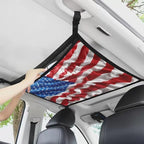 Car Roof Storage Bag USA Flag Print Auto Seat Storage Hanging Bag Multi-Purpose Car Bag Storage Box Organizer Pouch Pocket One-Size-Fits Tidy Pouch Pocket Storage for Small Items