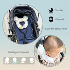 Baby Neck Pillows, Comfortable Baby Travel Head Neck Support Pillow for Car Seat Stroller Pushchair, Soft PP Cotton Travel Pillow for 0-2 Years Old Toddler Infant Newborn, Zoo