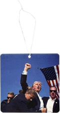 Trump Fight Car Air Freshener, Patriotic Trump Merchandise with Iconic Image, Fresh Linen Scent (Single)