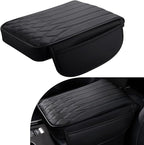 MLY 1 PC Car Center Console Cover, Durable Leather Memory Foam Armrest Cushion Pad with Height Booster, Anti-Scratch Center Console Protector, Universal Fit Organizer Accessory for Most Cars (Black)